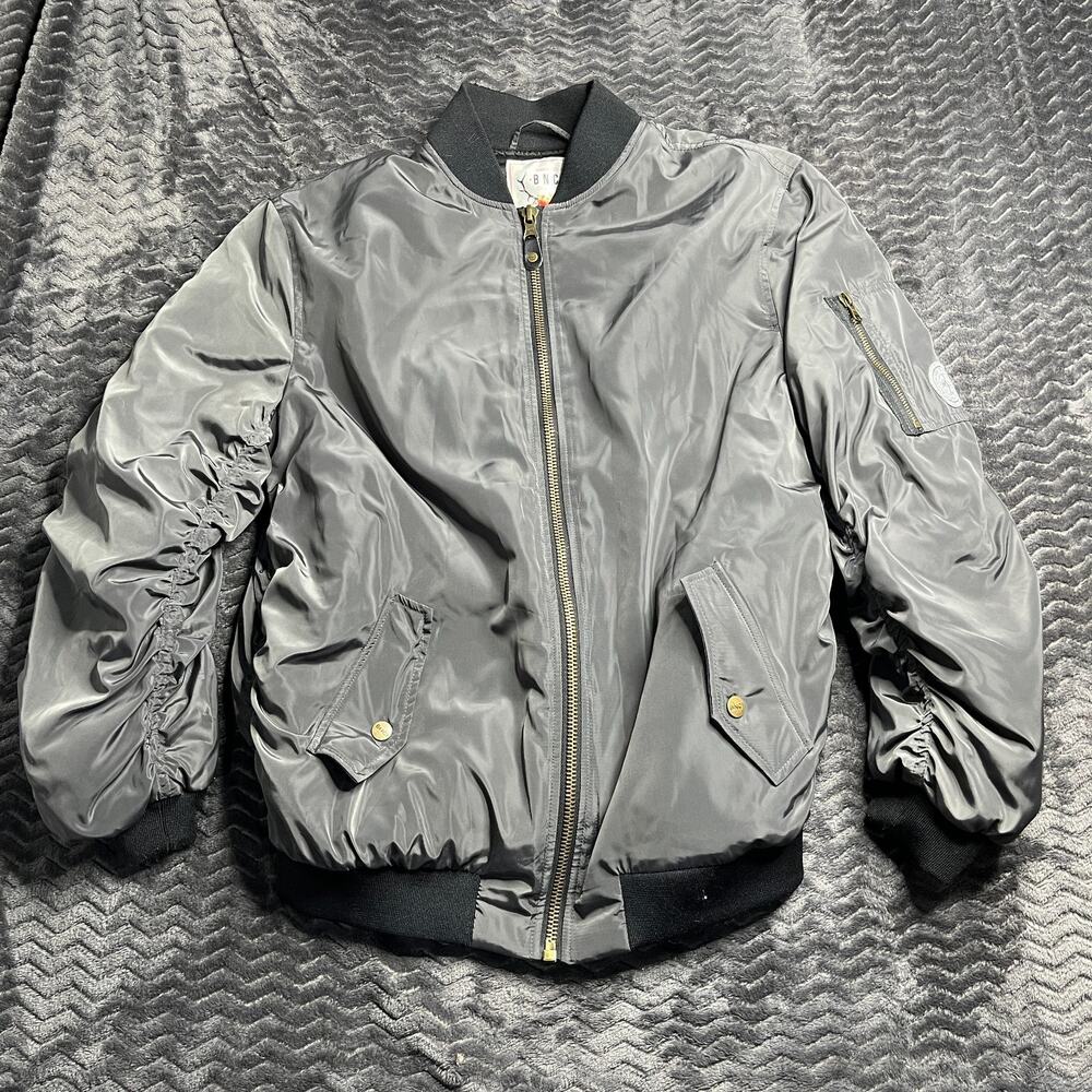 Women’s New BNCI East Meet West Flocked Olive Bomber Jacket Size XS